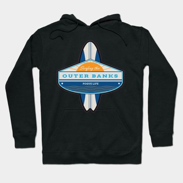 Outer Banks Surfboard Hoodie by Golden Eagle Design Studio